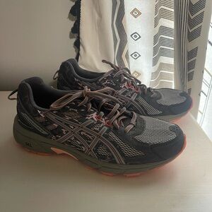 Asics Gel Venture 6 Sneakers Gray and Pink Athletic Shoes